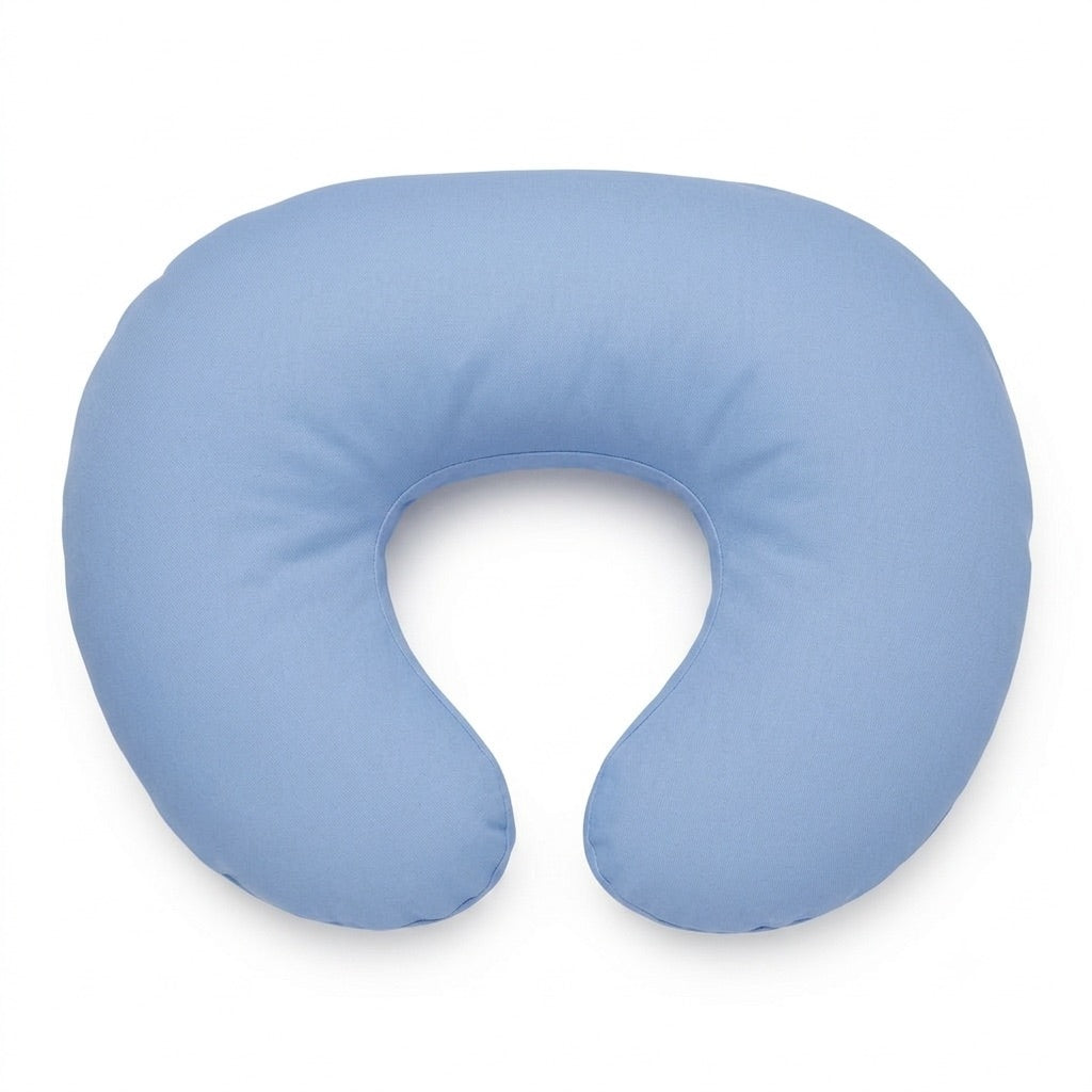 Blue Ruffle Nursing Pillow Cover