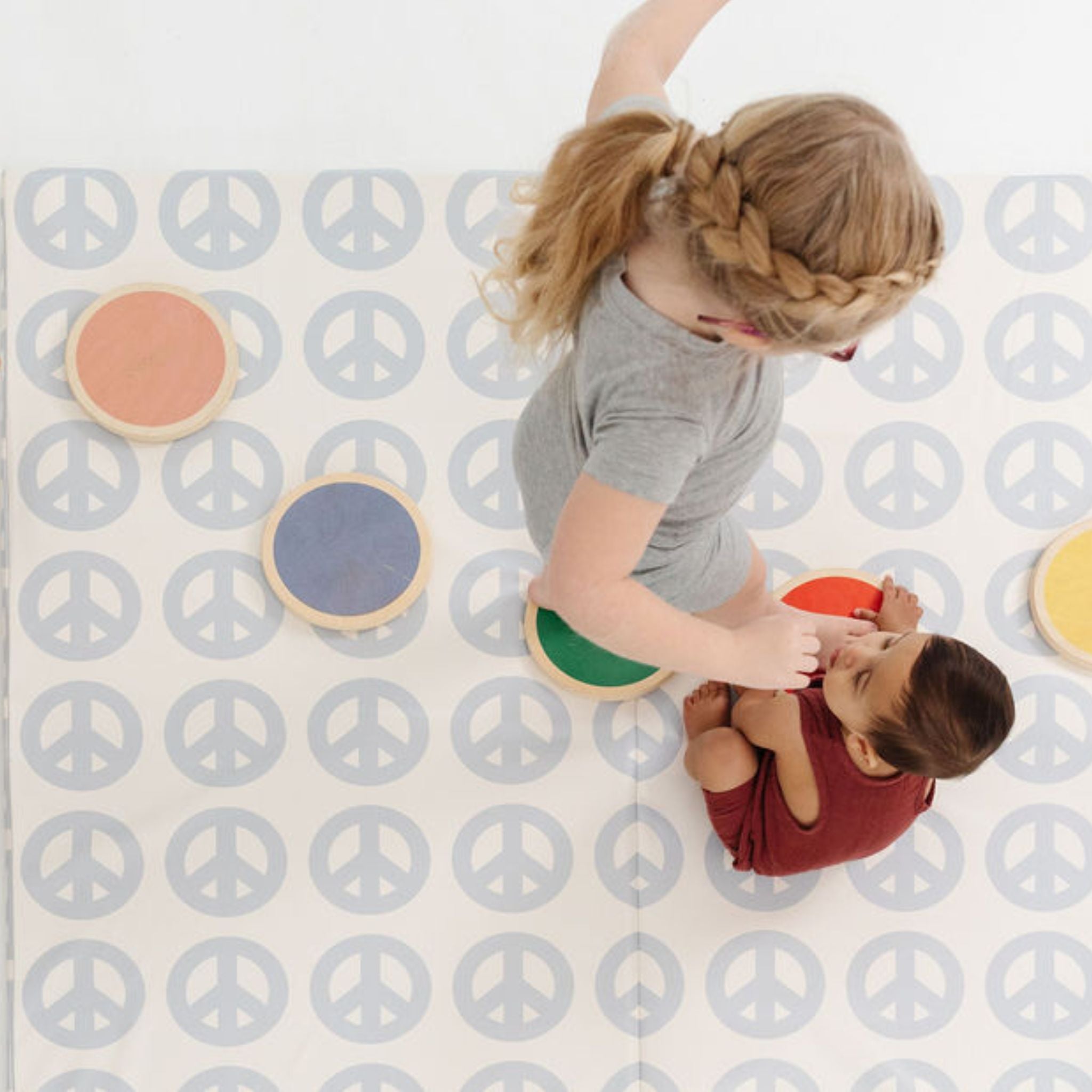 Peace Sign Vegan Leather Mat