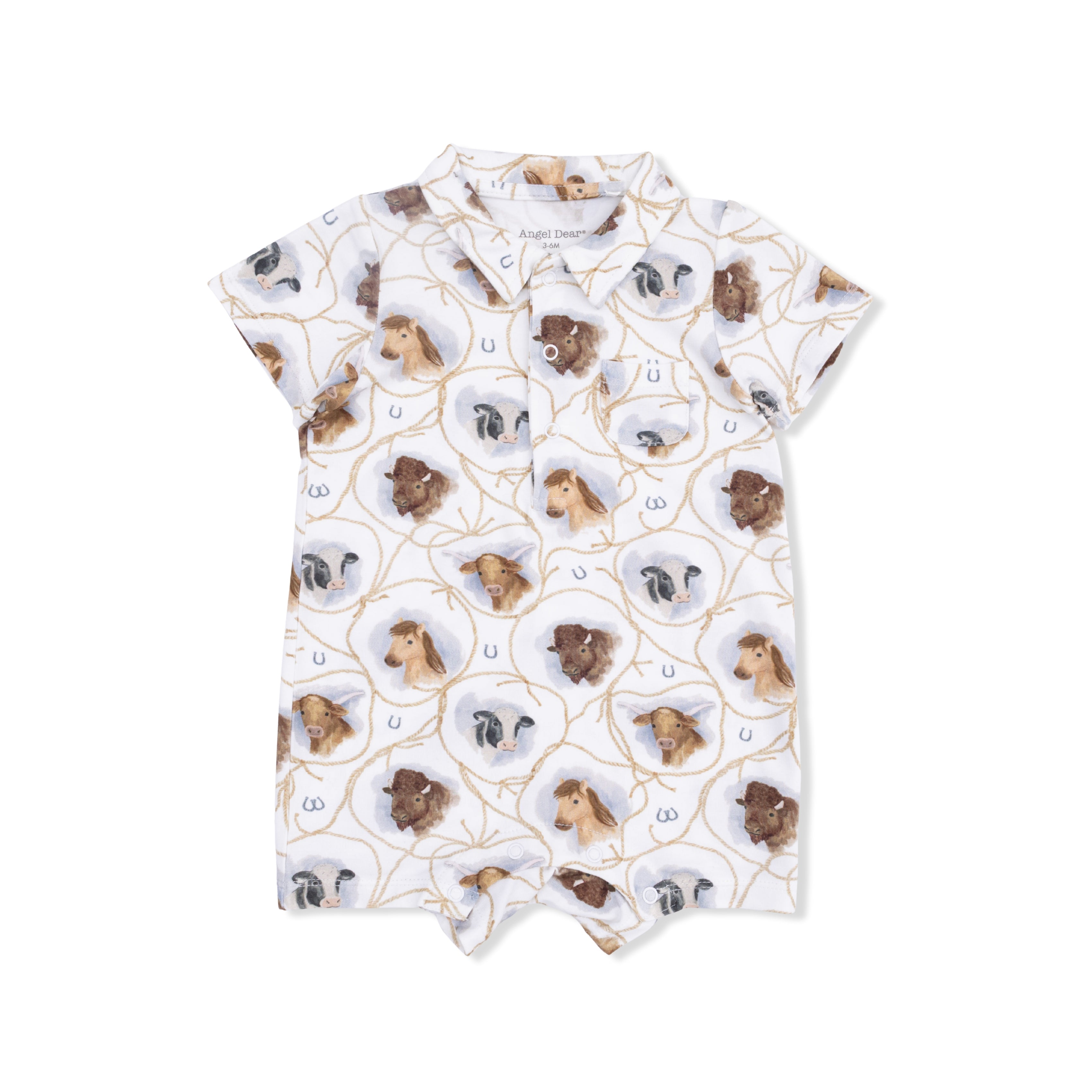 Farm Animals Rope Cameos Uni - Polo Shortie