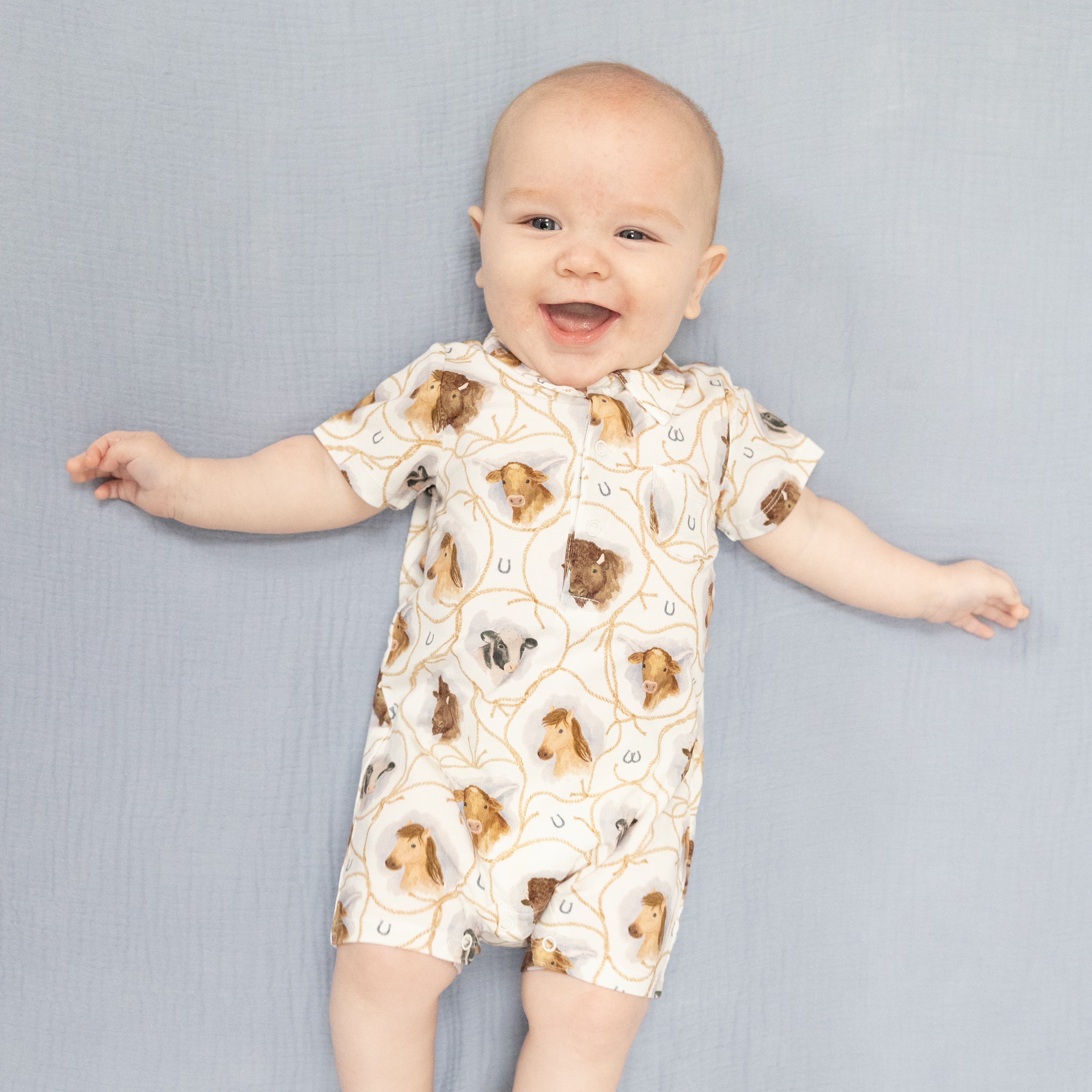 Farm Animals Rope Cameos Uni - Polo Shortie