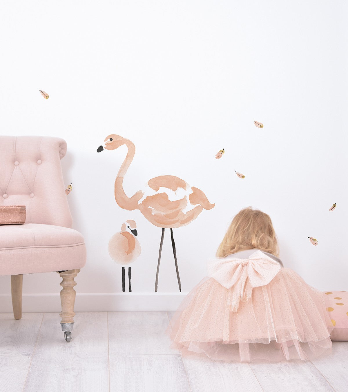 Flamingo - Big Wall Decals - Flamingo And Baby