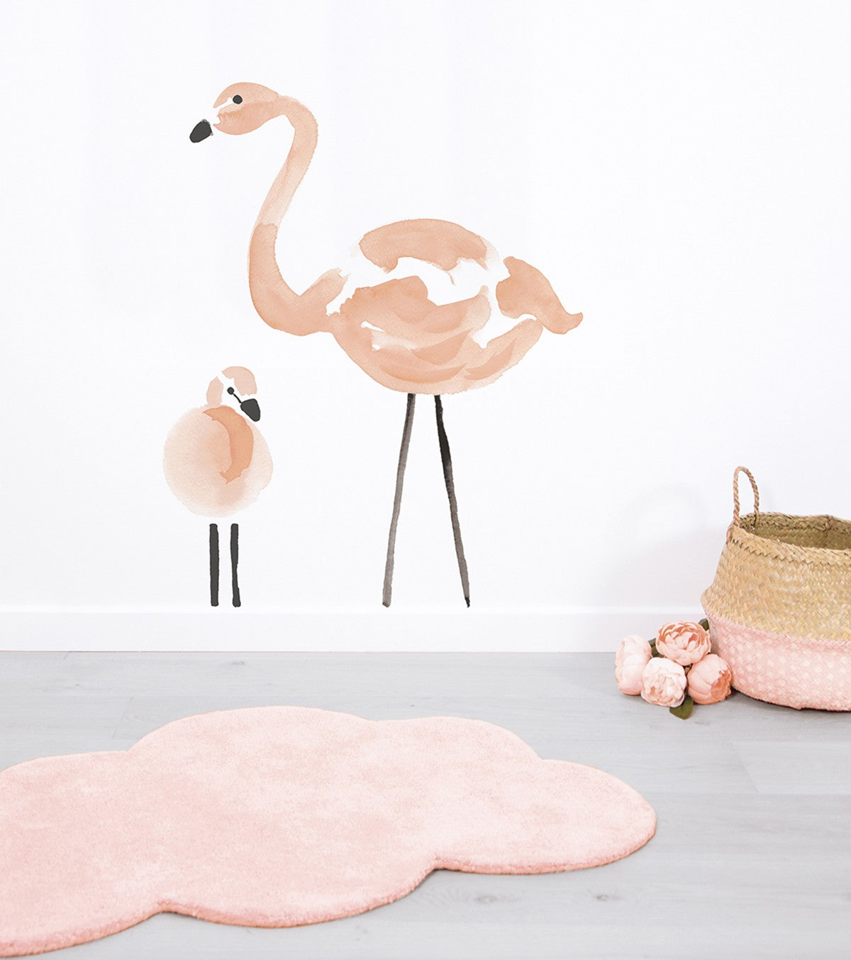 Flamingo - Big Wall Decals - Flamingo And Baby