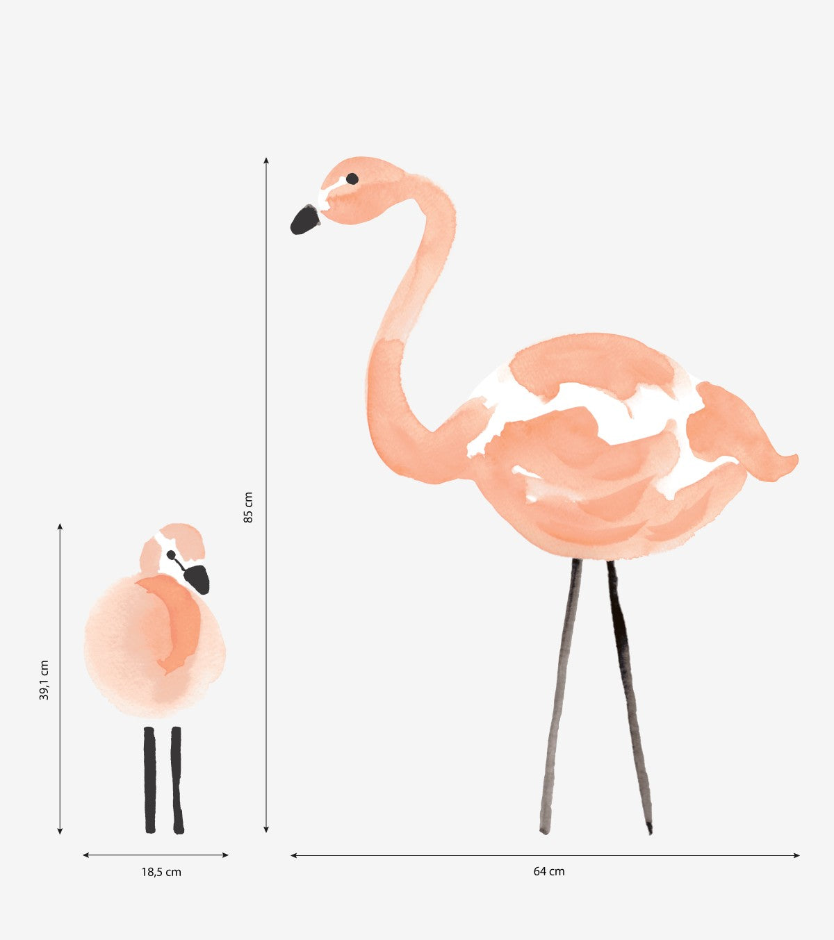 Flamingo - Big Wall Decals - Flamingo And Baby