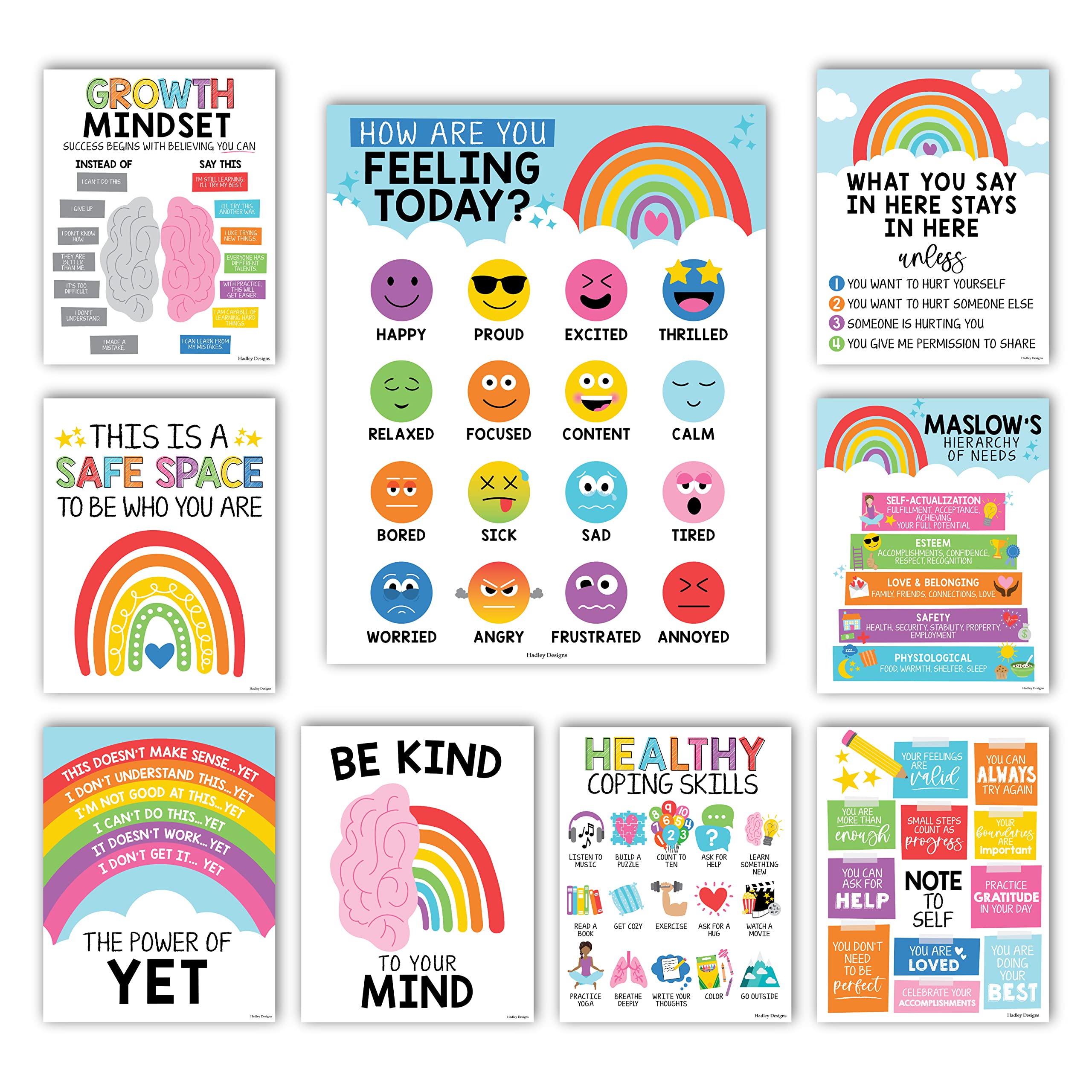 Mental Health Kit: Colorful 9 Poster Pack