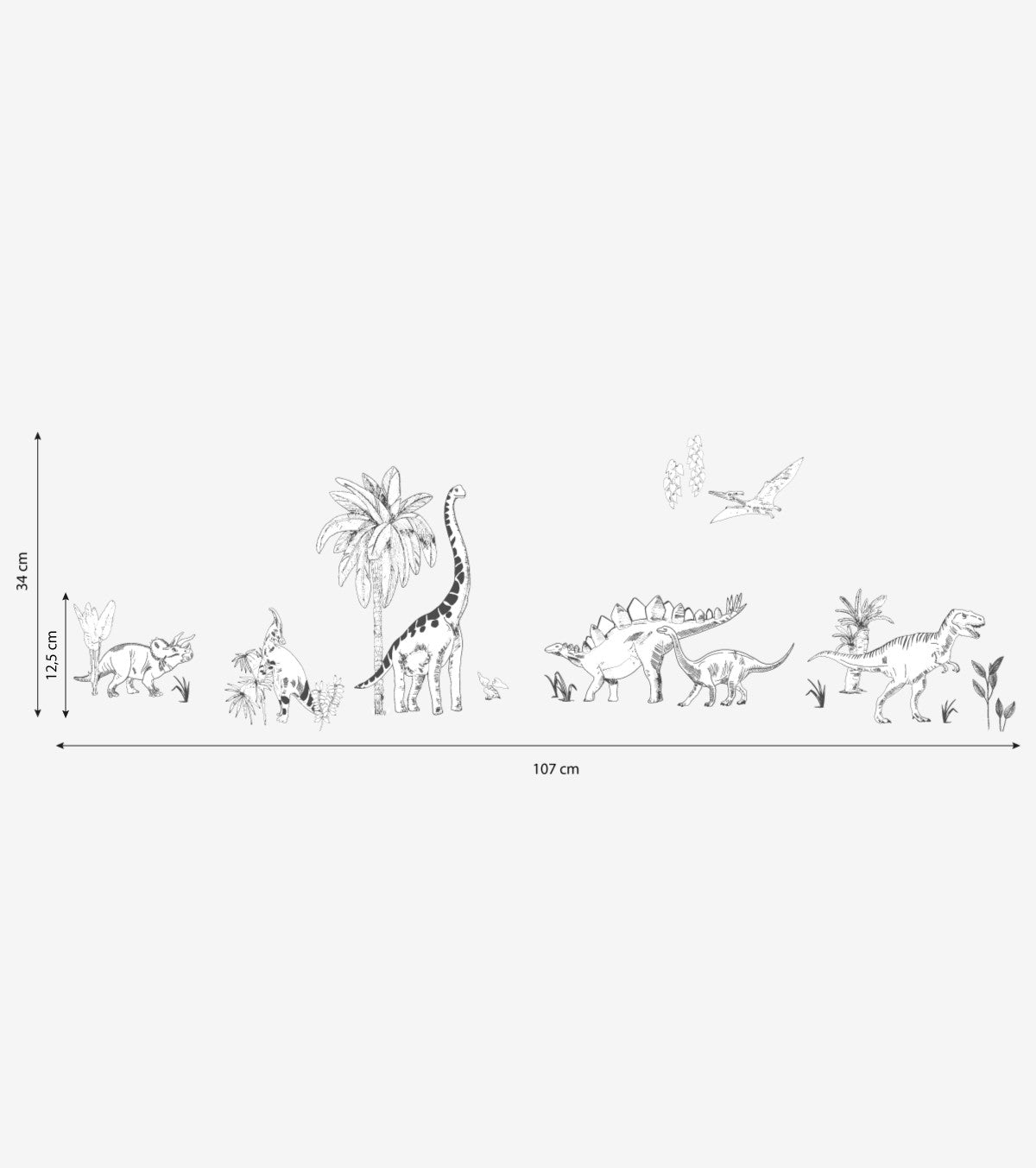 Dinosaurus - Wall Decals Murals - Dinosaurs And Plants