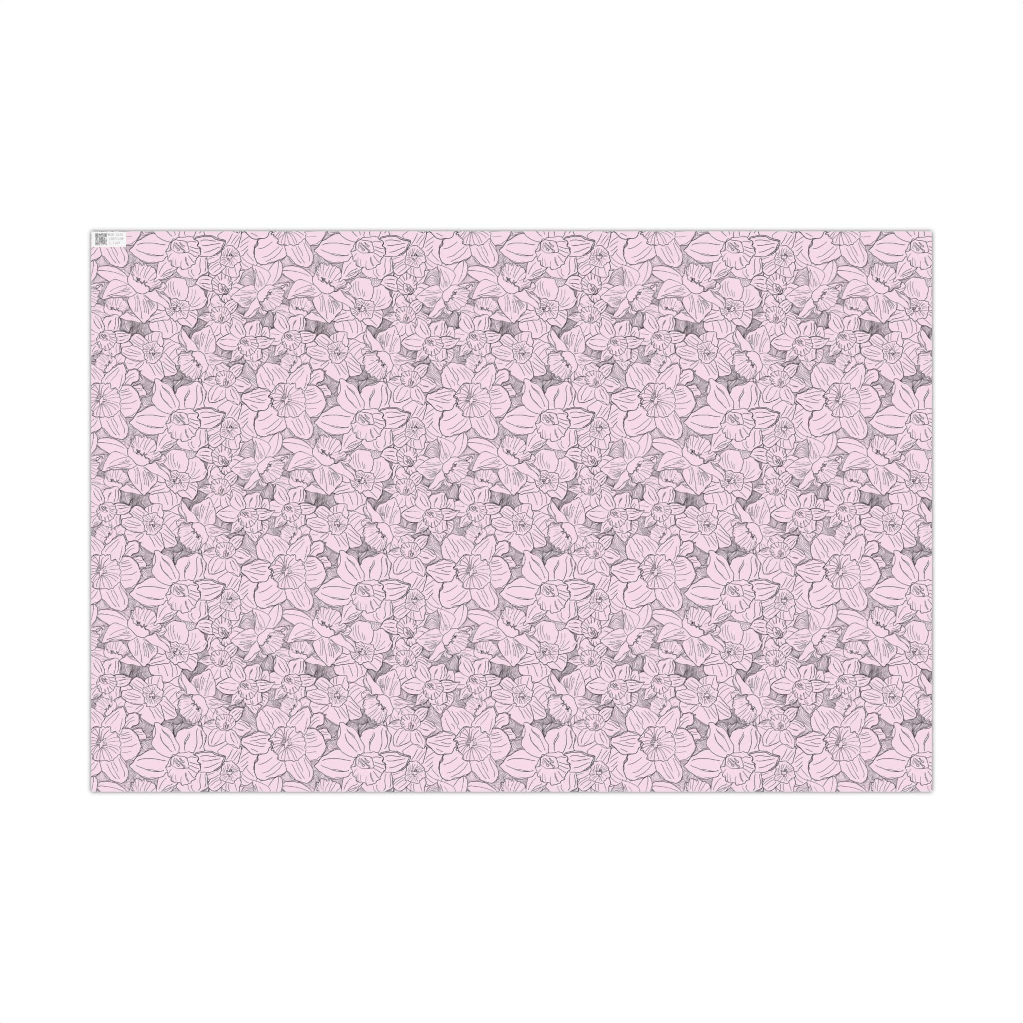 Blush Floral Line Art Gift Wrap