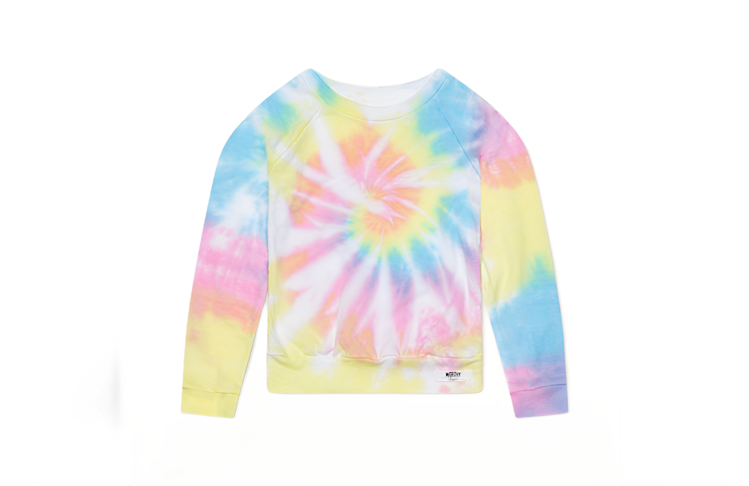 Kids Tie Dye Raglan Shirt In Pastel