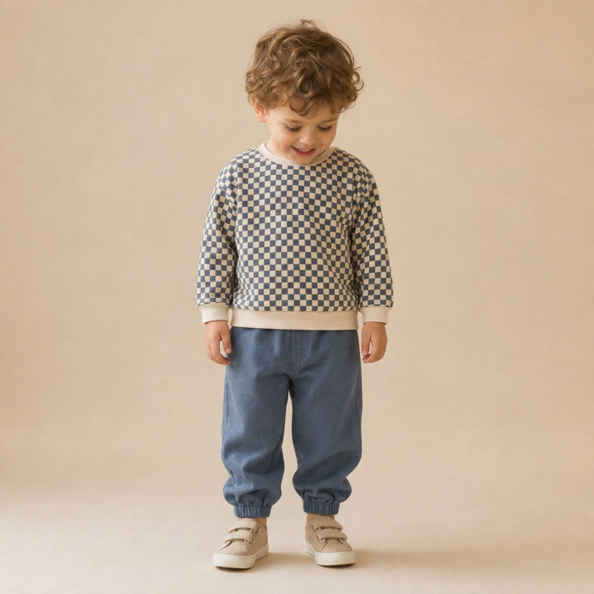 Organic Fleece Sweatshirt - Midnight Check