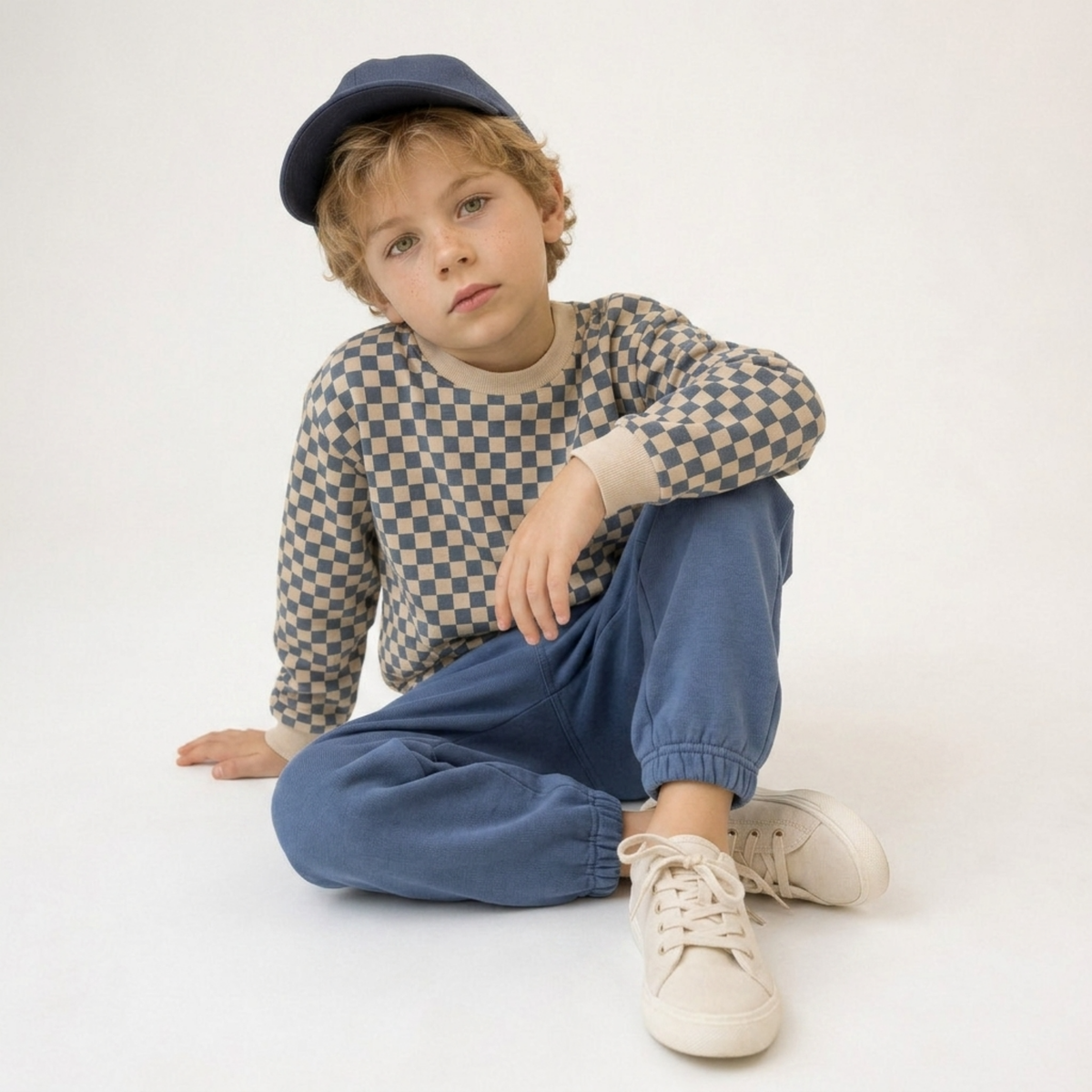 Organic Twill Joggers Pants - Navy