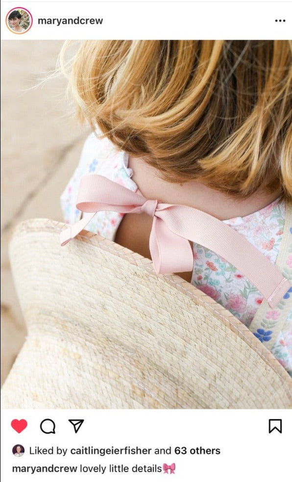 Palmetto Girl’s Hat - Long Red Grosgrain Ribbon