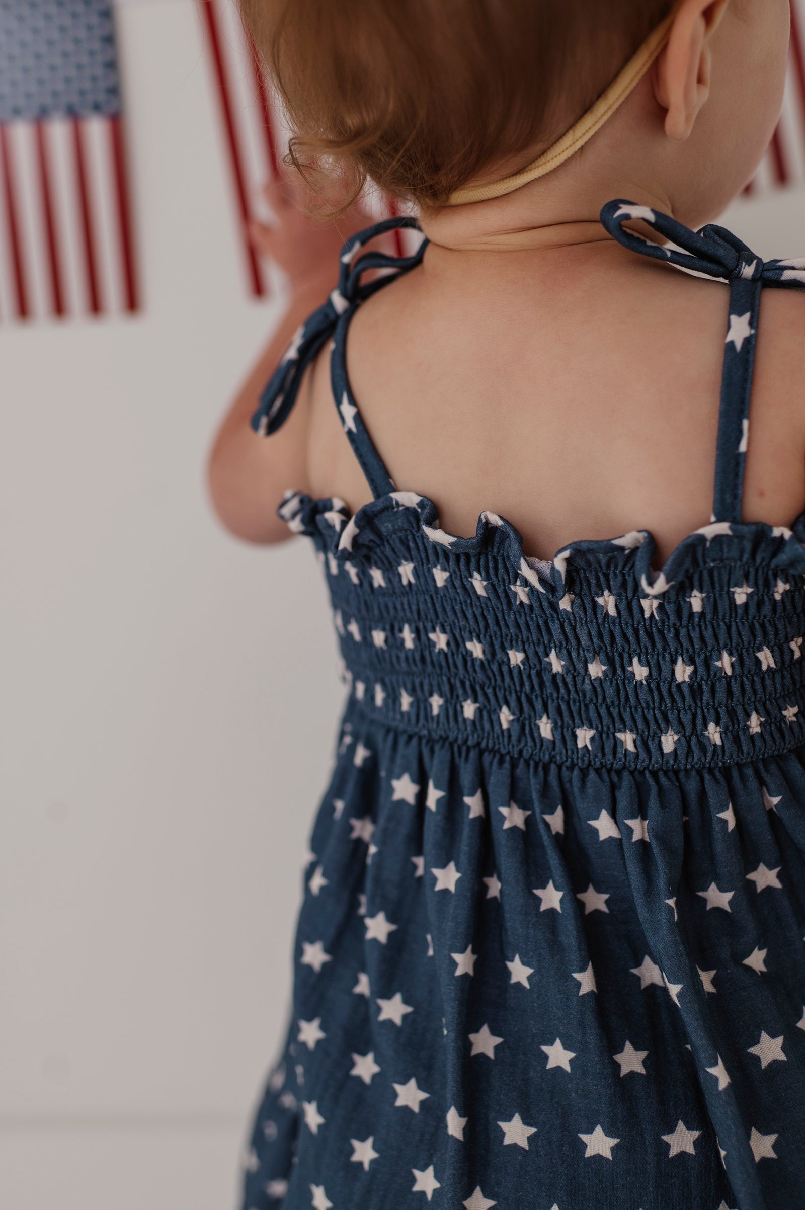 Baby Girl Tiered Mini Dress Set In American Stars
