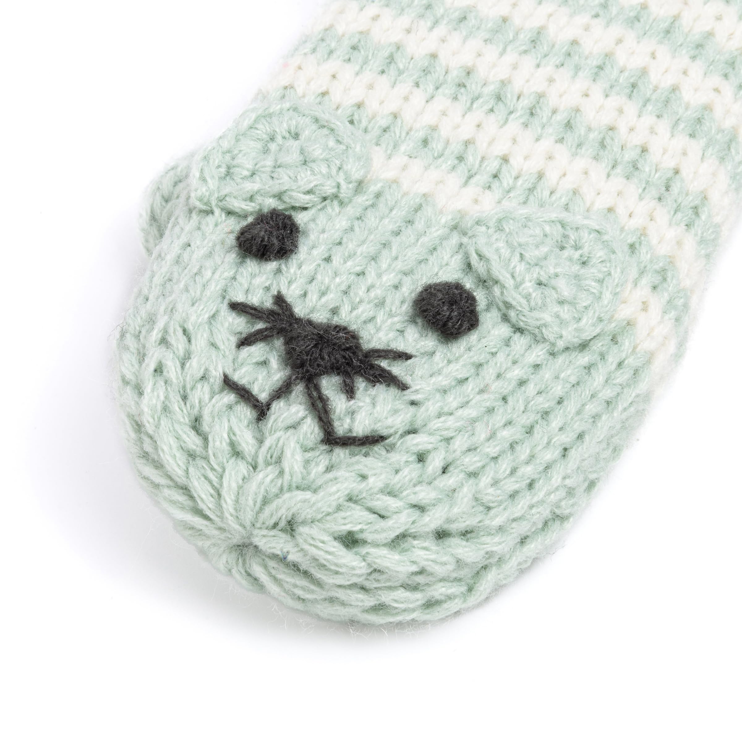 Heart Design Winter Hat Set With Cute Animal Mittens For Girls 1-6 Years, Fleece-lined For Comfort