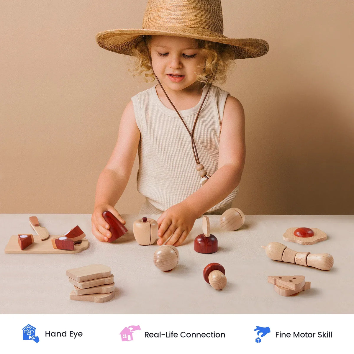 ® Play Kitchen Accessories – Play Food For Play Kitchen: Wooden Cut And Play Food Toys
