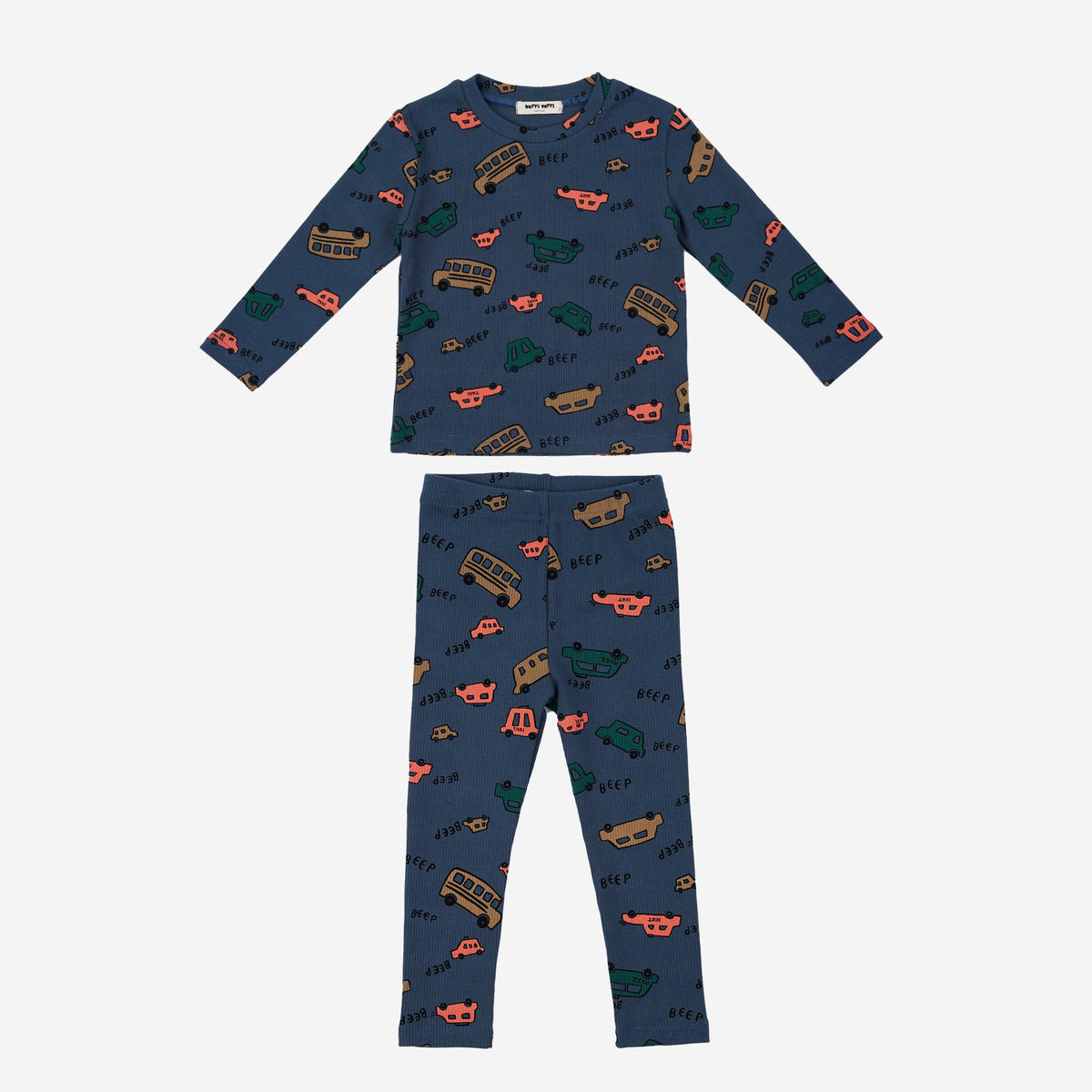 Hand-drawn Cars Pj Set