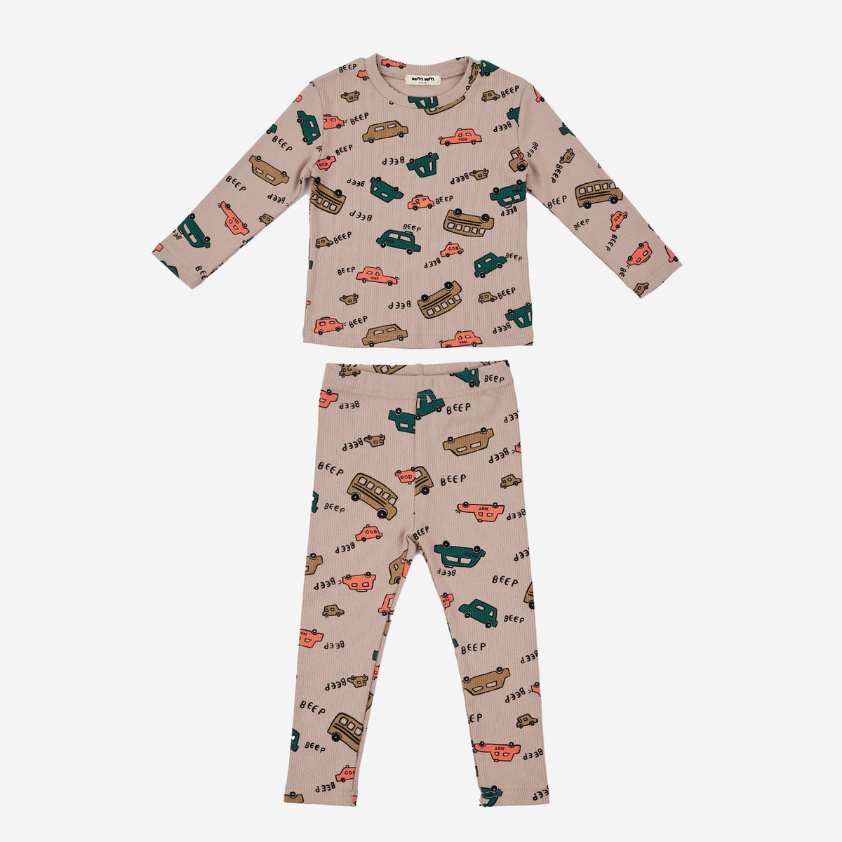 Hand-drawn Cars Pj Set