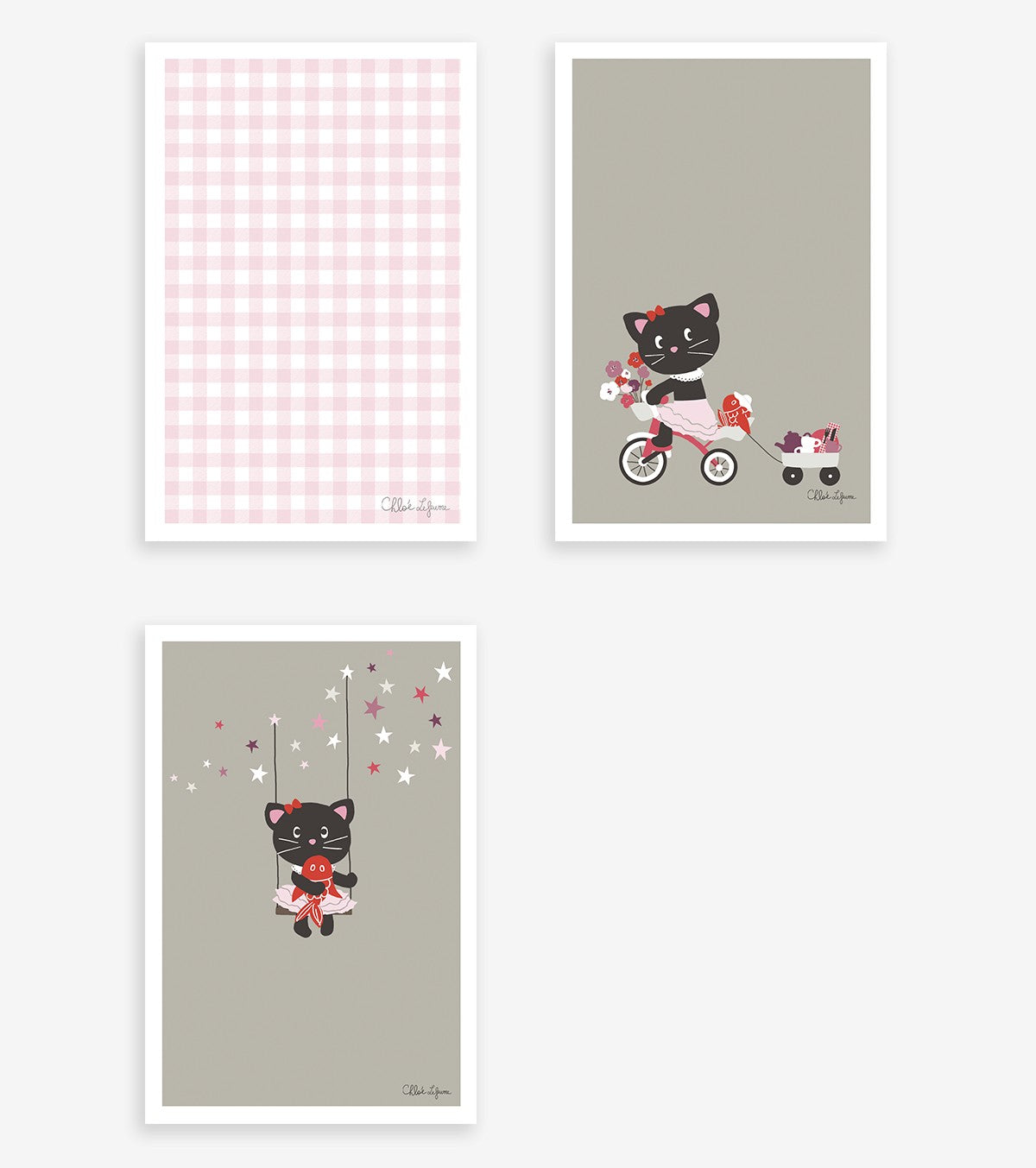 Milly & Flore - Set Art Prints - Cats And Flowers (set Of 5)