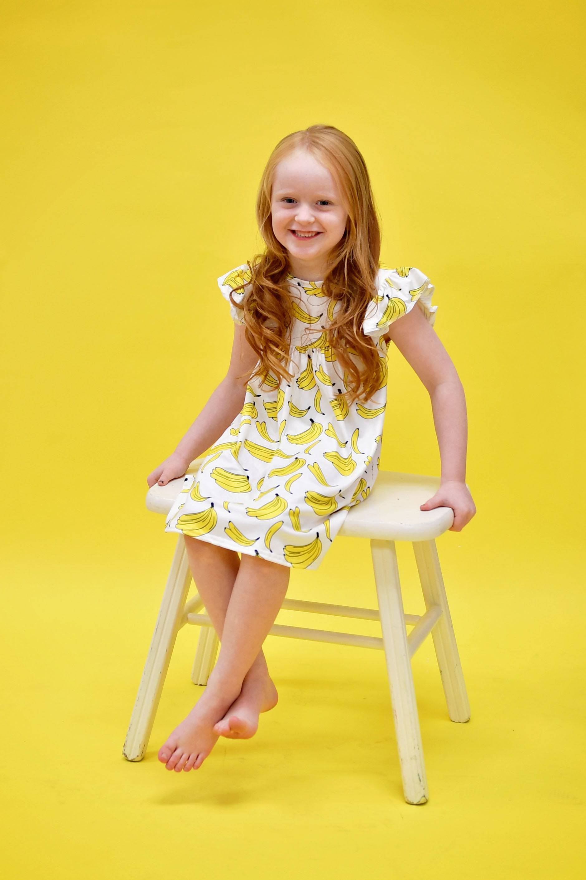 Banana Milk Silk Flutter Dress