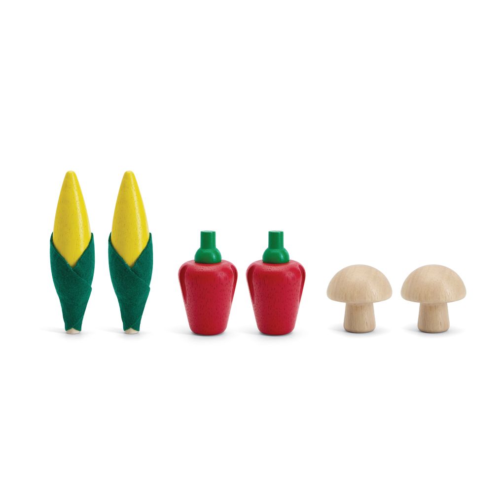 Fresh Produce Set D (corns, Mushrooms & Red Bell Peppers)
