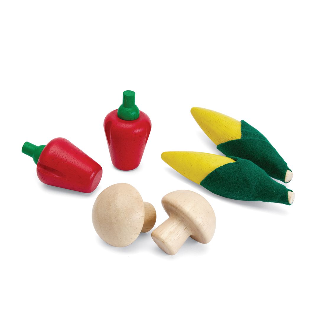 Fresh Produce Set D (corns, Mushrooms & Red Bell Peppers)