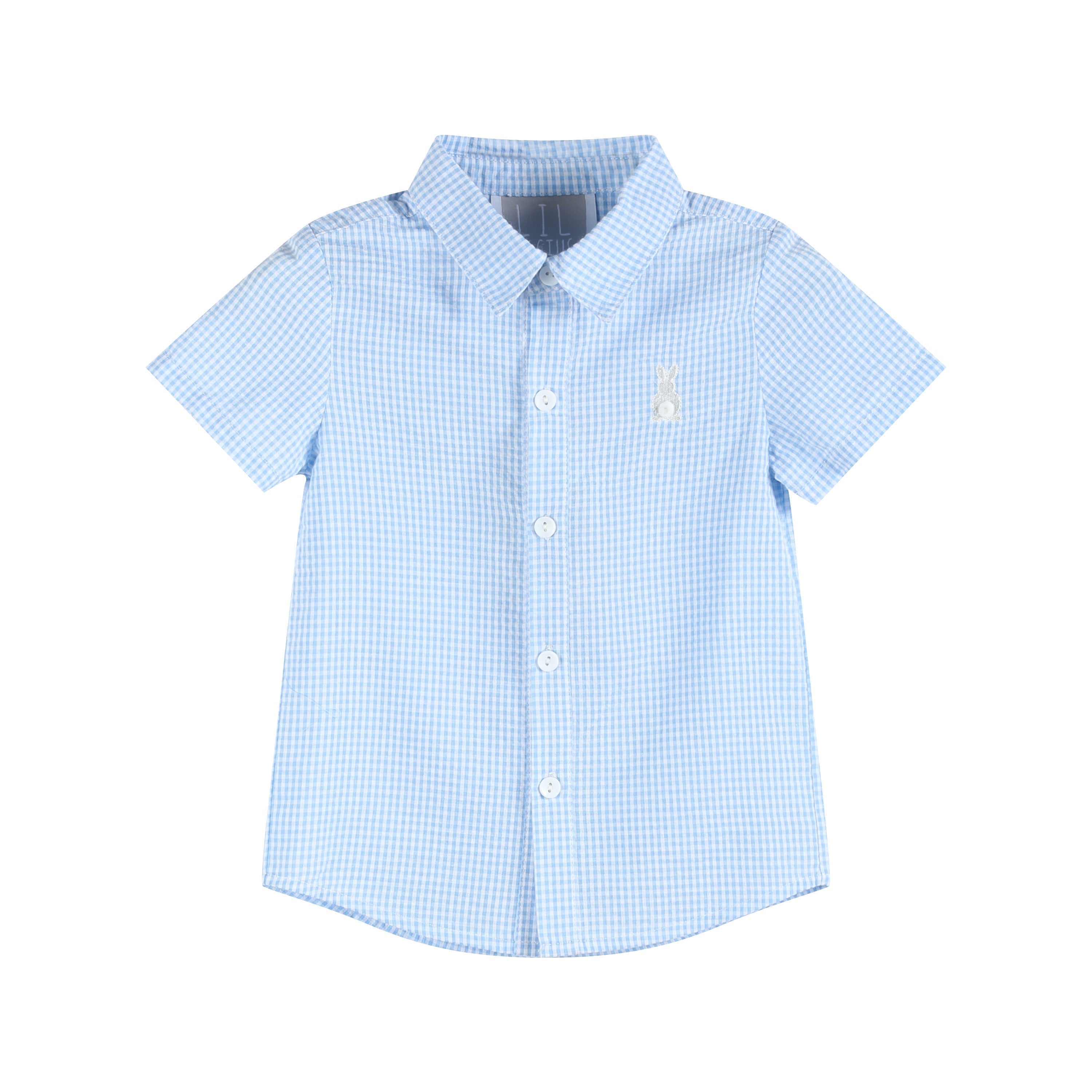 Blue Gingham Easter Bunny Dress Shirt