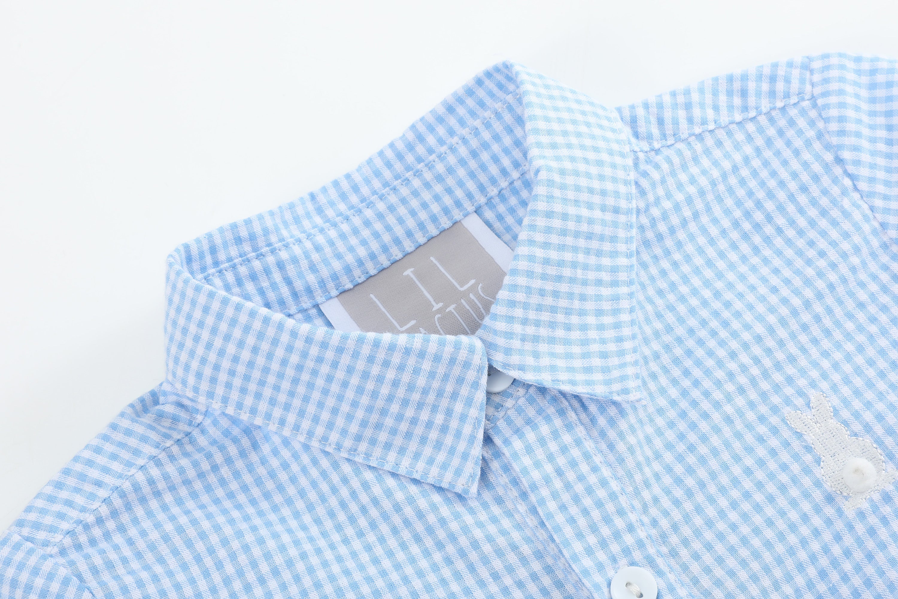 Blue Gingham Easter Bunny Dress Shirt