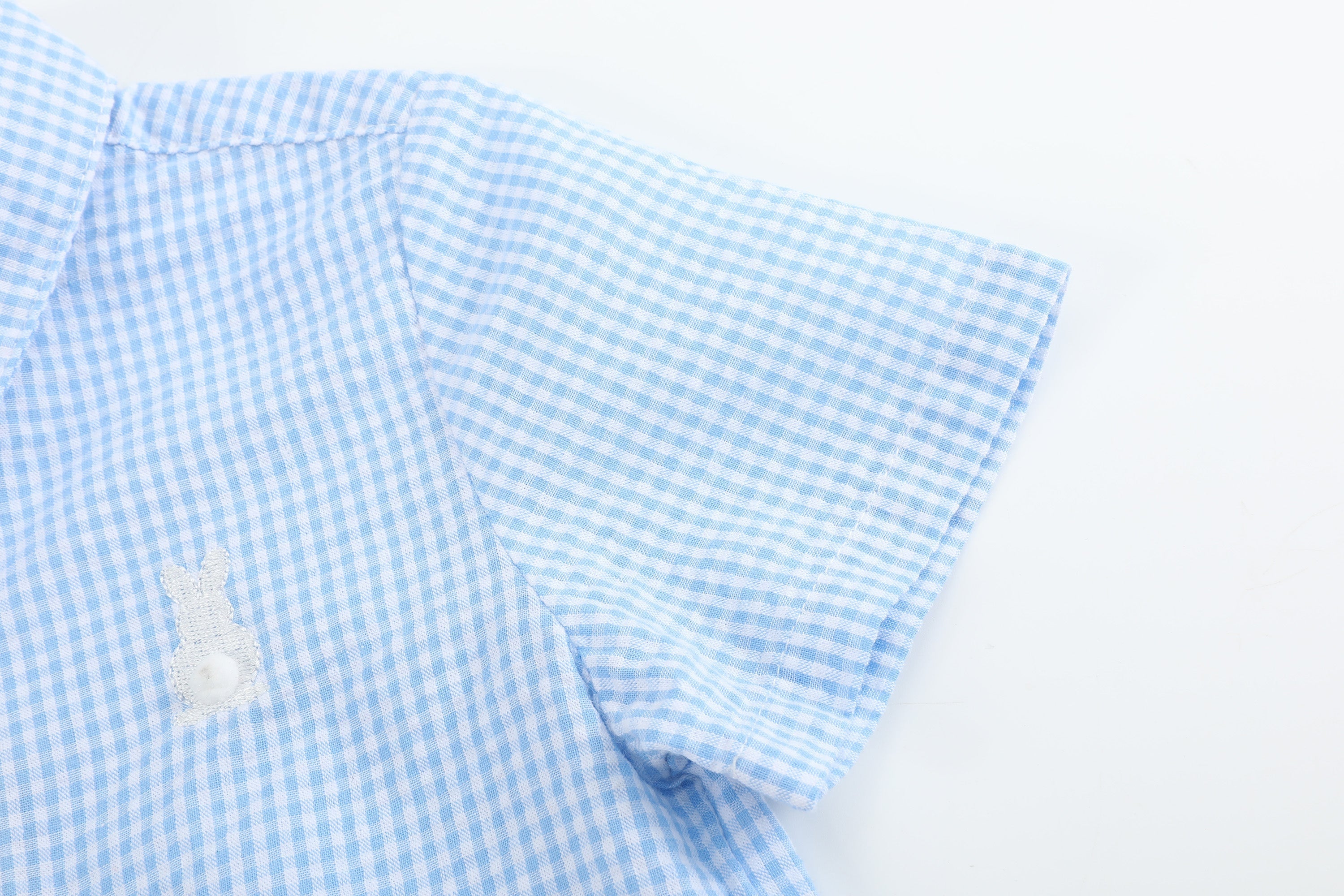 Blue Gingham Easter Bunny Dress Shirt