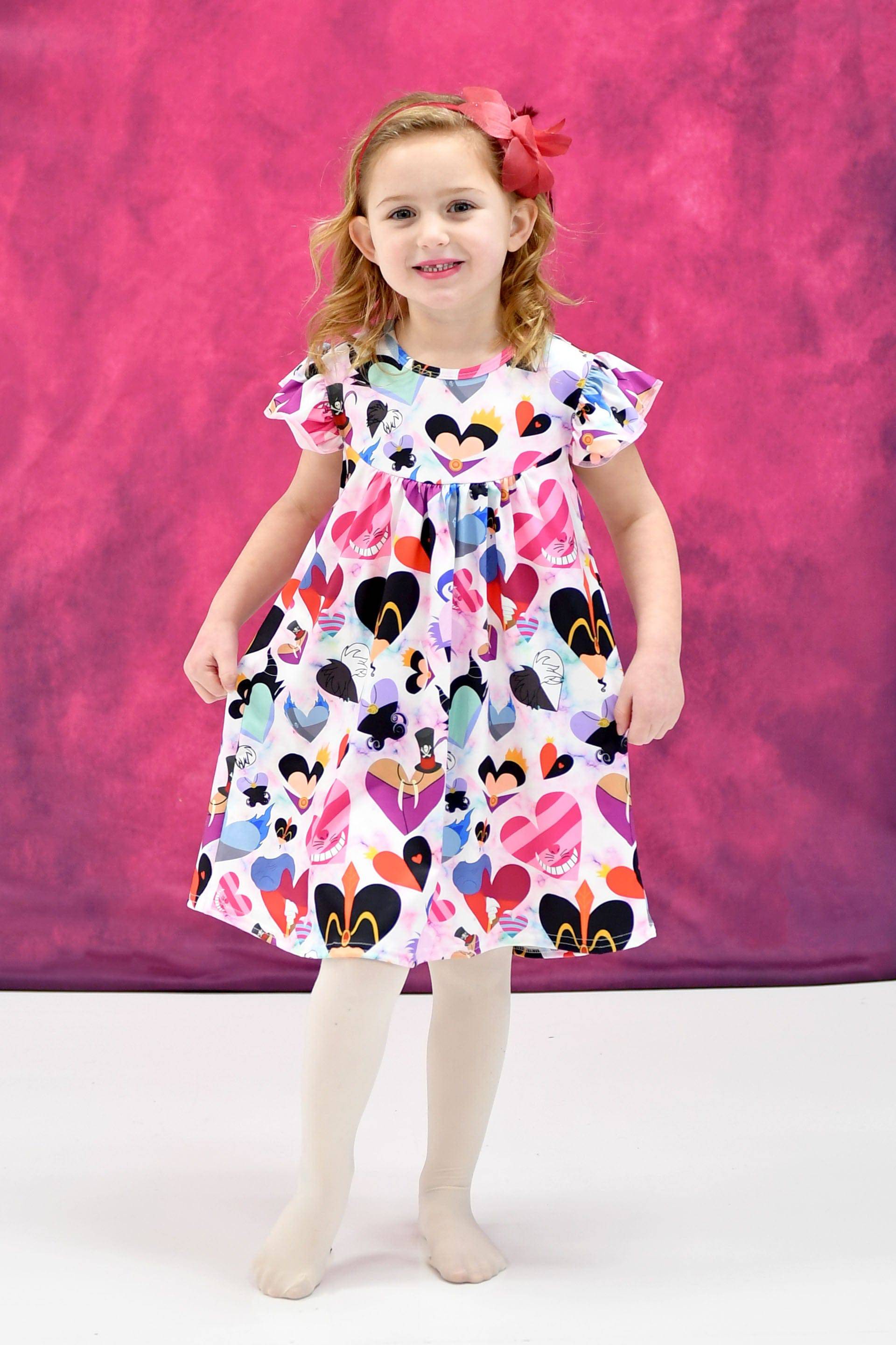 Villain Hearts Milk Silk Flutter Dress