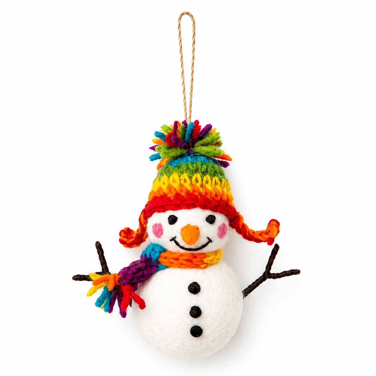 Snowman Ornament With Weaving Hat