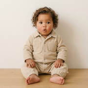 Organic Corduroy Jumpsuit - Oat