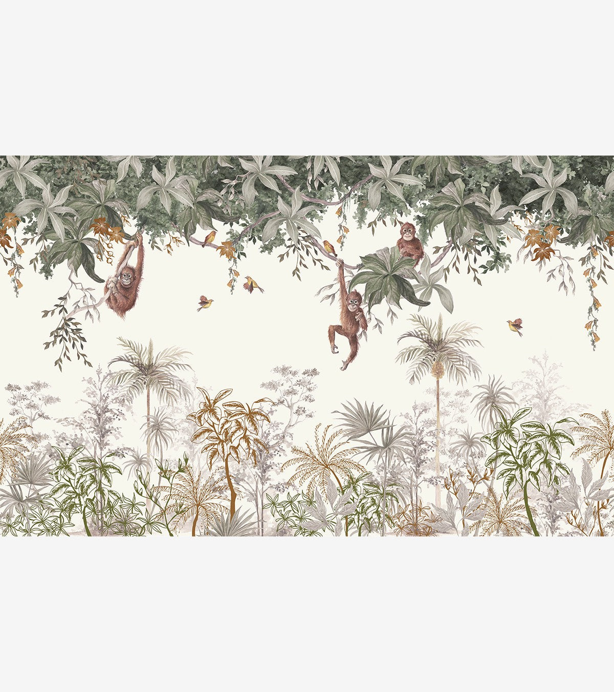 Utan - Panoramic Wallpaper - Monkeys