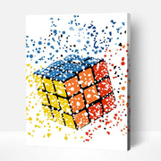Rubik's Cube – Paint By Numbers Kit | Artwille | 14x18 Inch Canvas