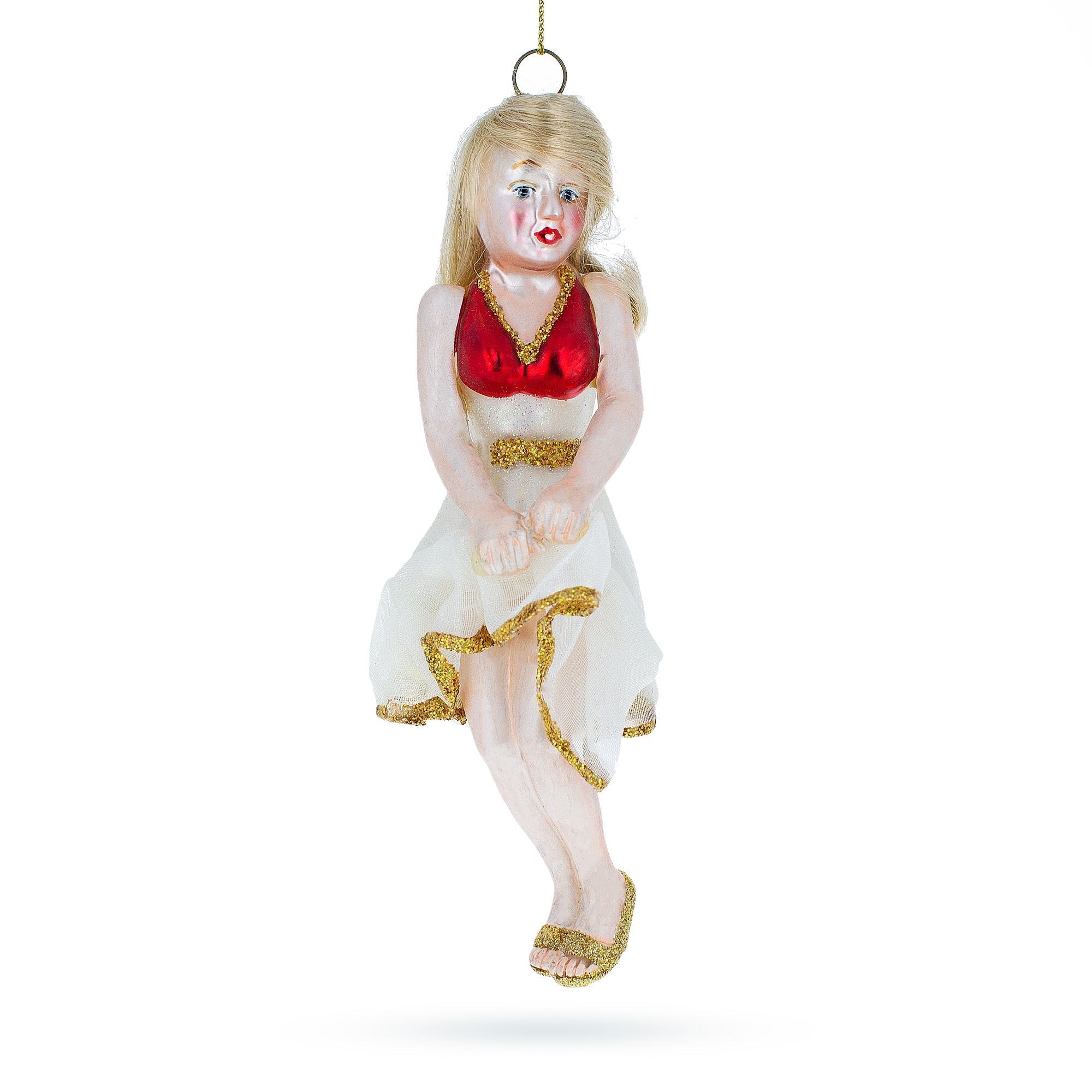 Iconic Marilyn Monroe - Blown Glass Christmas Ornament