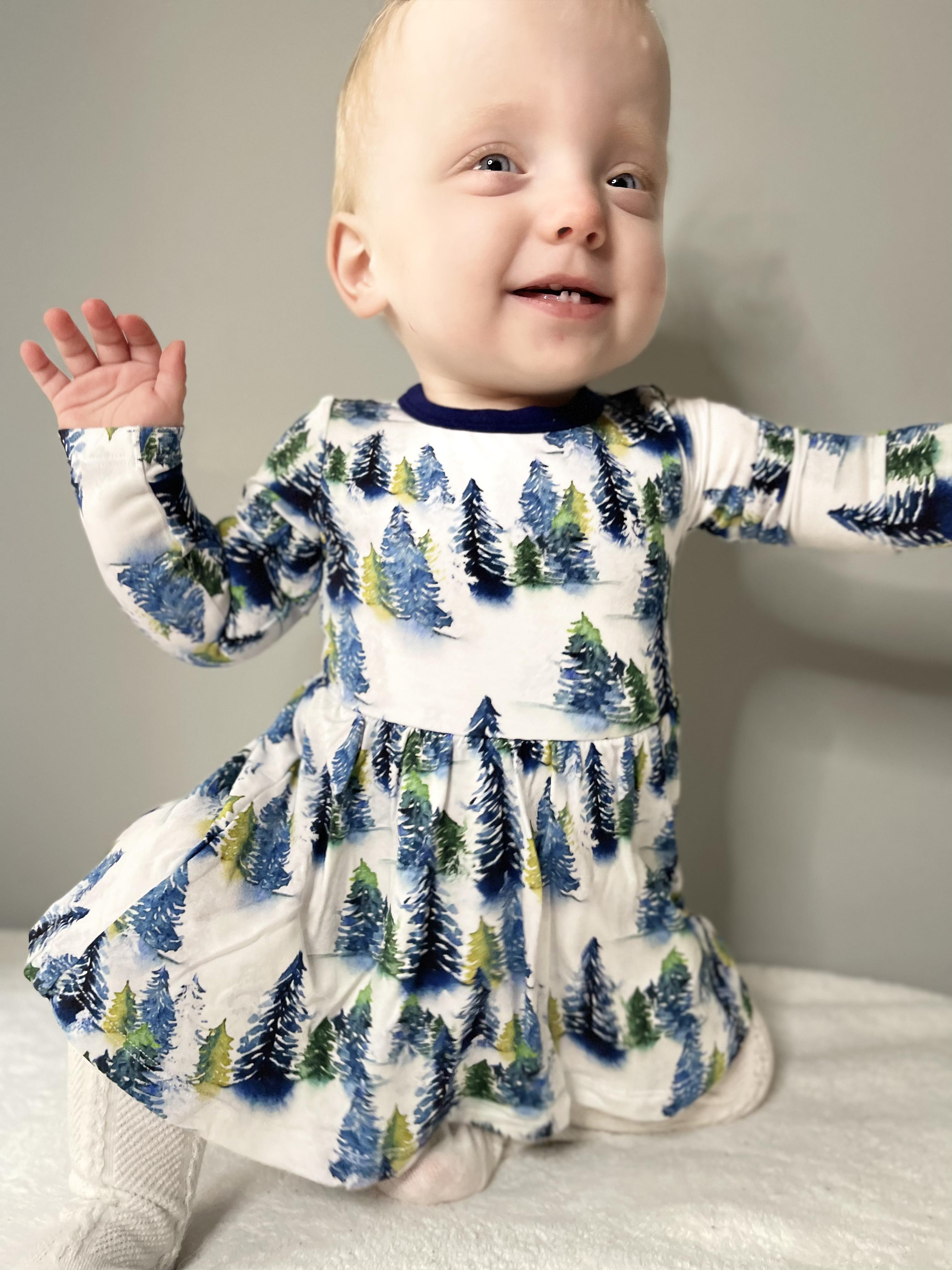 Winter Trees | Bamboo Baby Bodysuit Dress