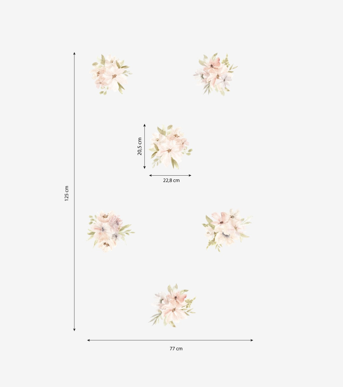 Appoline - Wall Decals Muraux - Bouquets Of Flowers (watercolor)