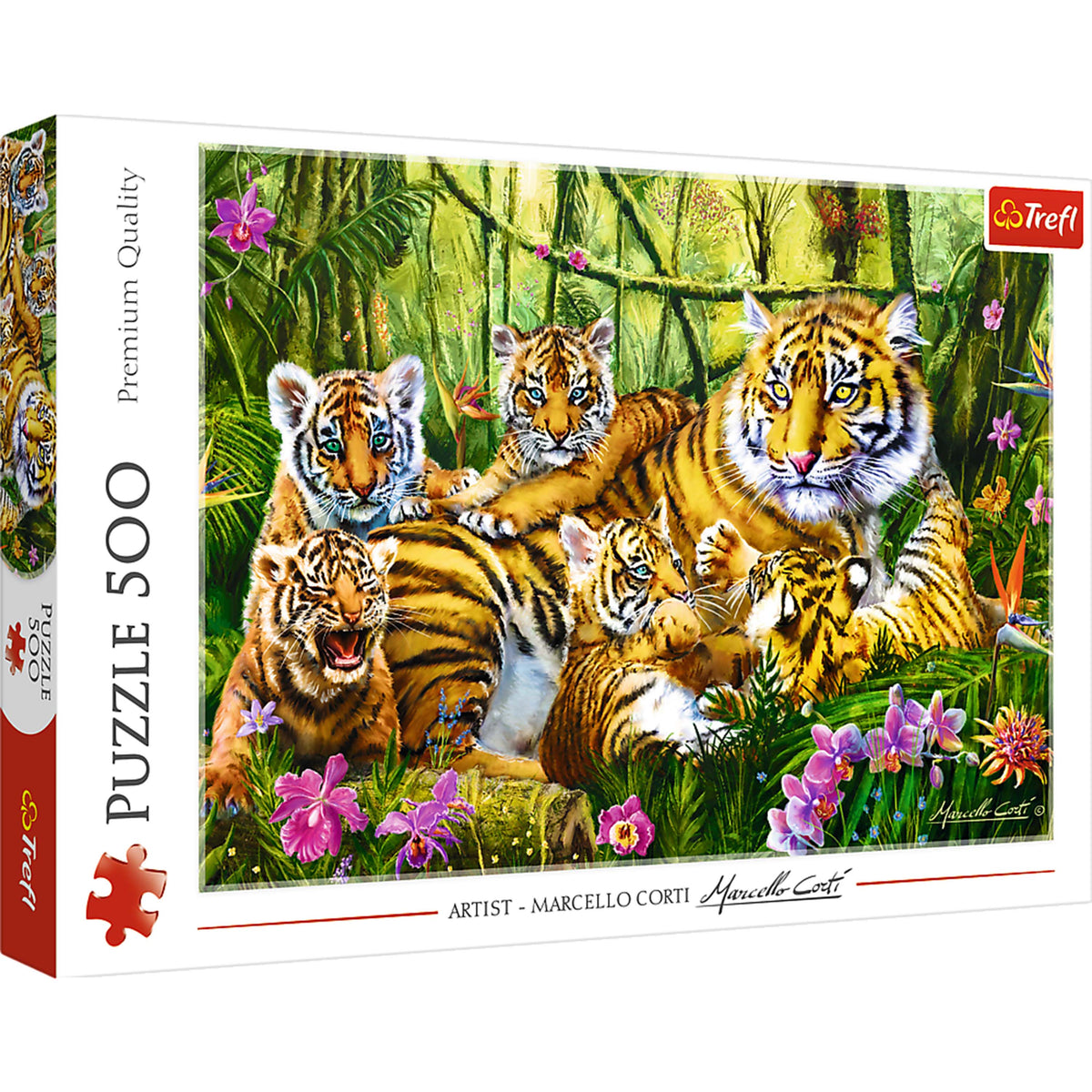 Red Family Of Tigers 500 Piece Puzzle