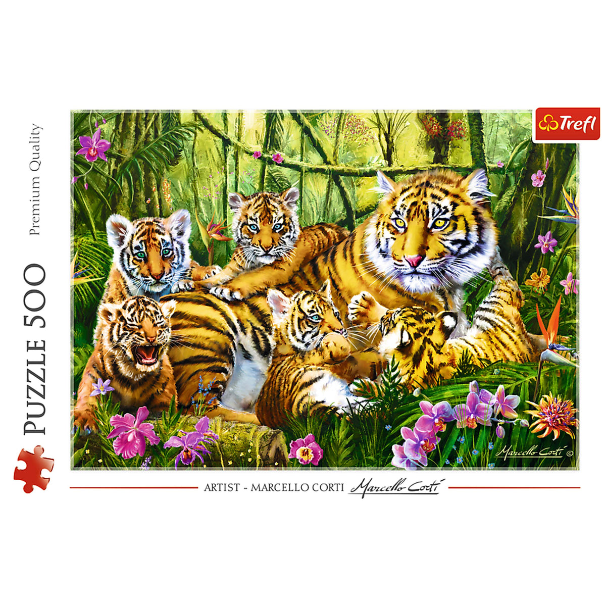 Red Family Of Tigers 500 Piece Puzzle