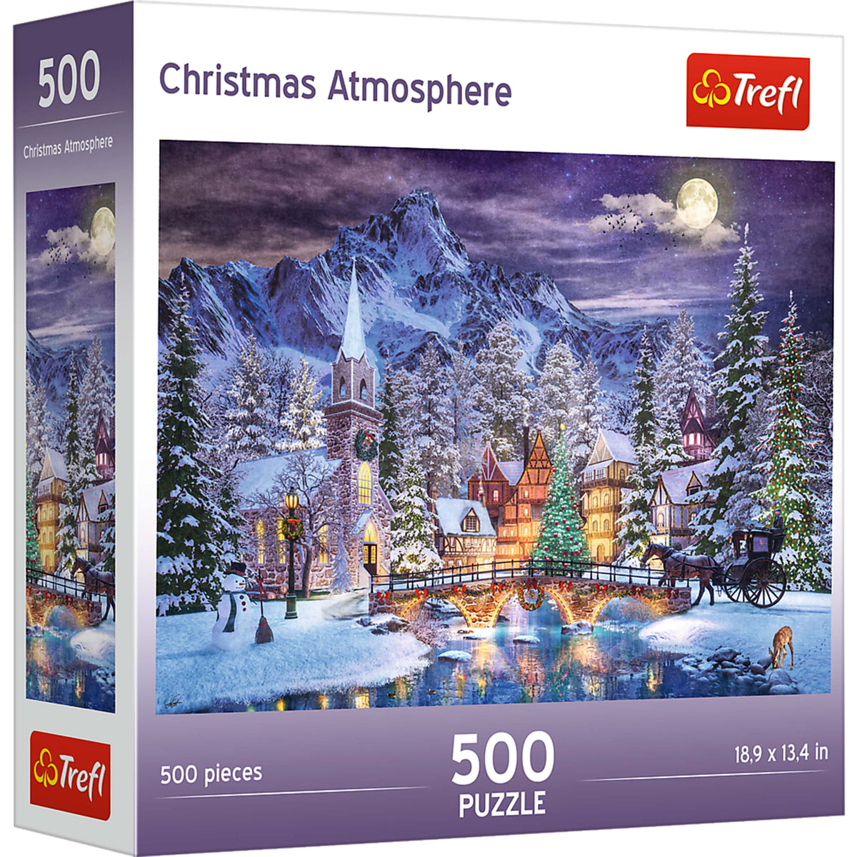 Red 500 Piece Jigsaw Puzzle - Christmas Atmosphere