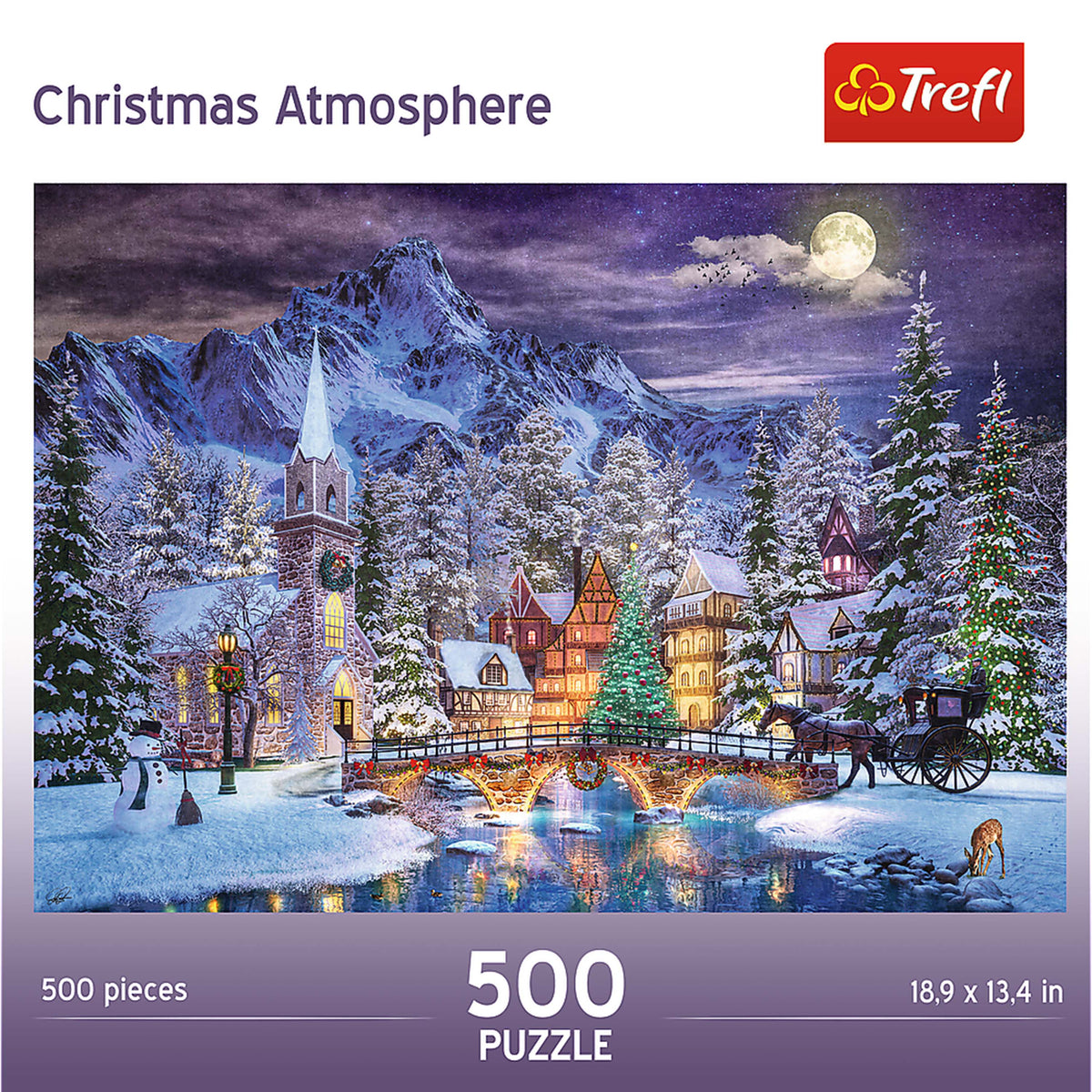 Red 500 Piece Jigsaw Puzzle - Christmas Atmosphere
