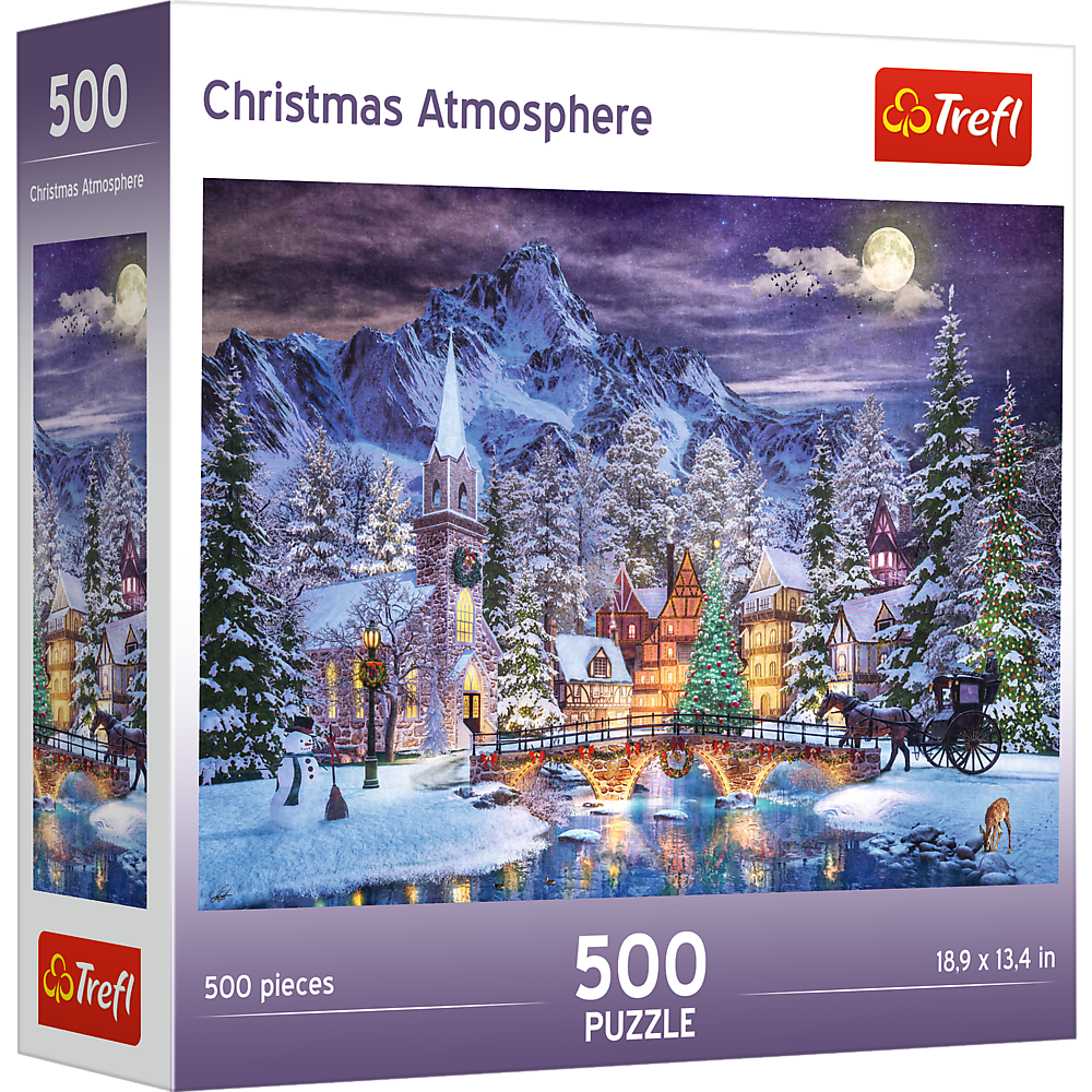 Red 500 Piece Jigsaw Puzzle - Christmas Atmosphere