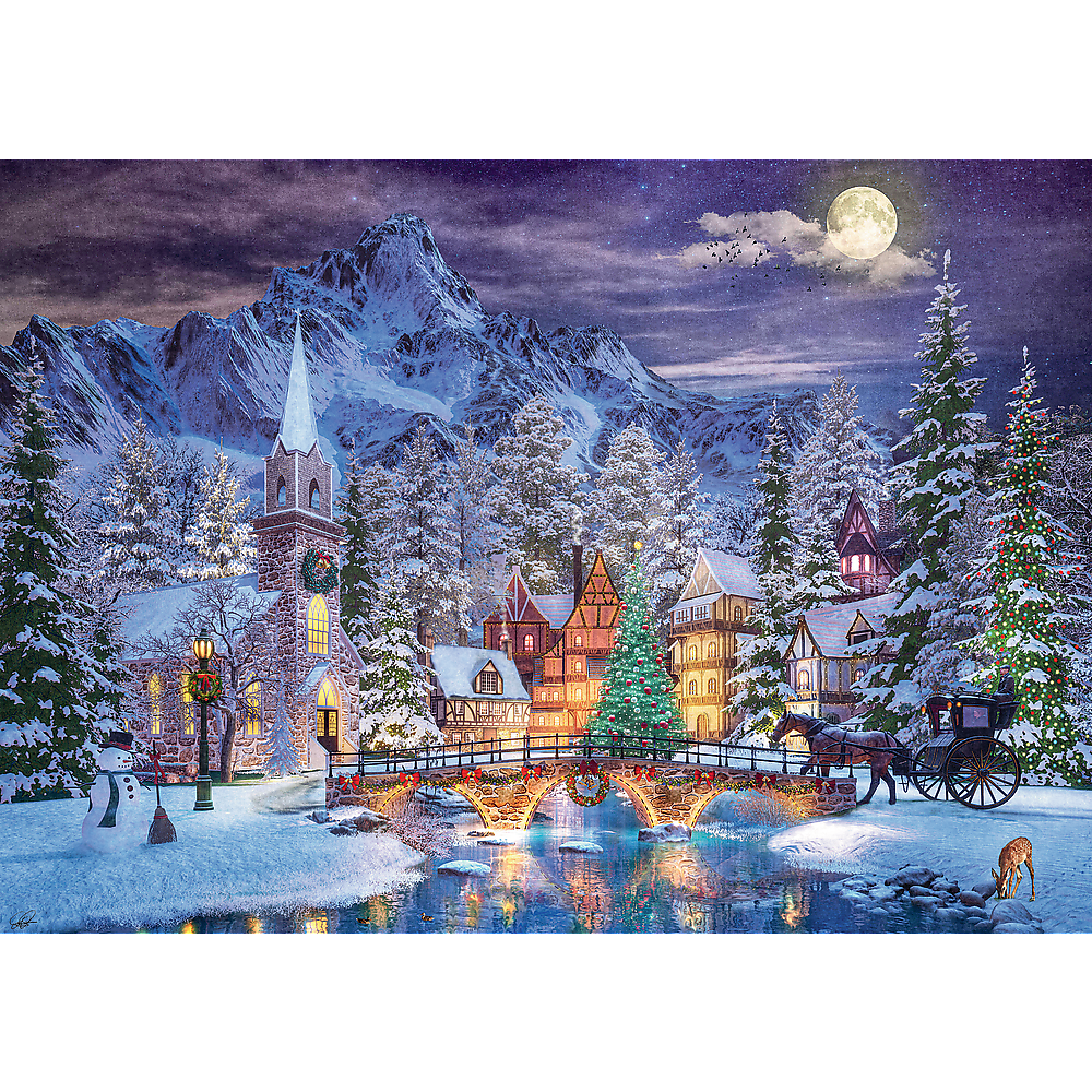 Red 500 Piece Jigsaw Puzzle - Christmas Atmosphere