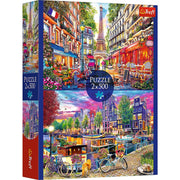 Red 2x500 European Capitals Puzzle