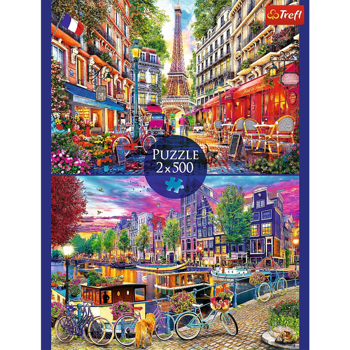 Red 2x500 European Capitals Puzzle