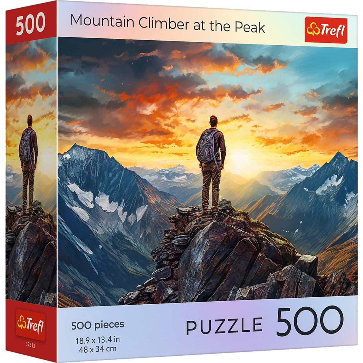 Red Sports: Mountain Climber At The Peak 500 Piece Puzzle