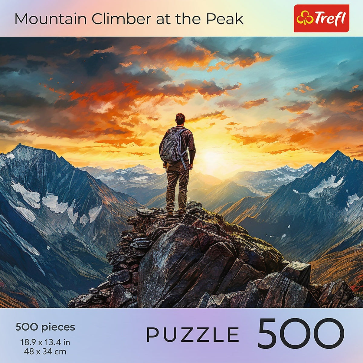 Red Sports: Mountain Climber At The Peak 500 Piece Puzzle