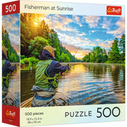 Red Nature: Fisherman At Sunrise 500 Piece Puzzle