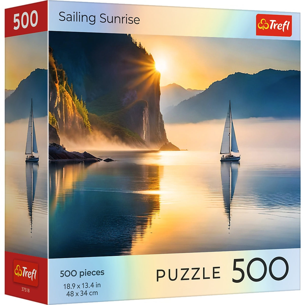 Red Nature: Sailing Sunrise 500 Piece Puzzle