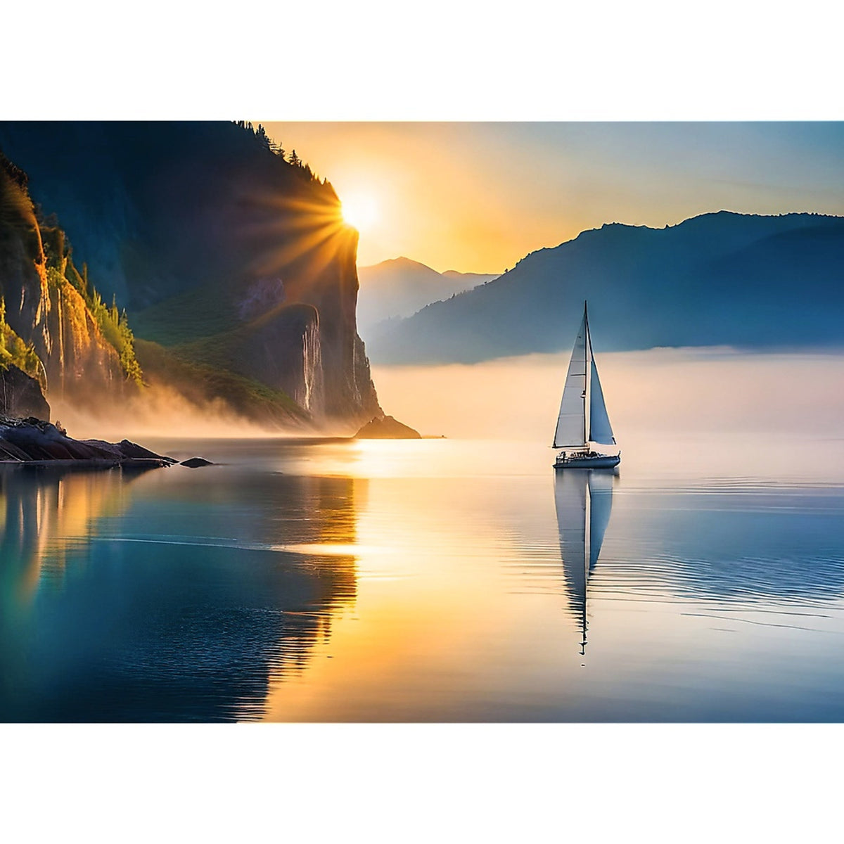 Red Nature: Sailing Sunrise 500 Piece Puzzle