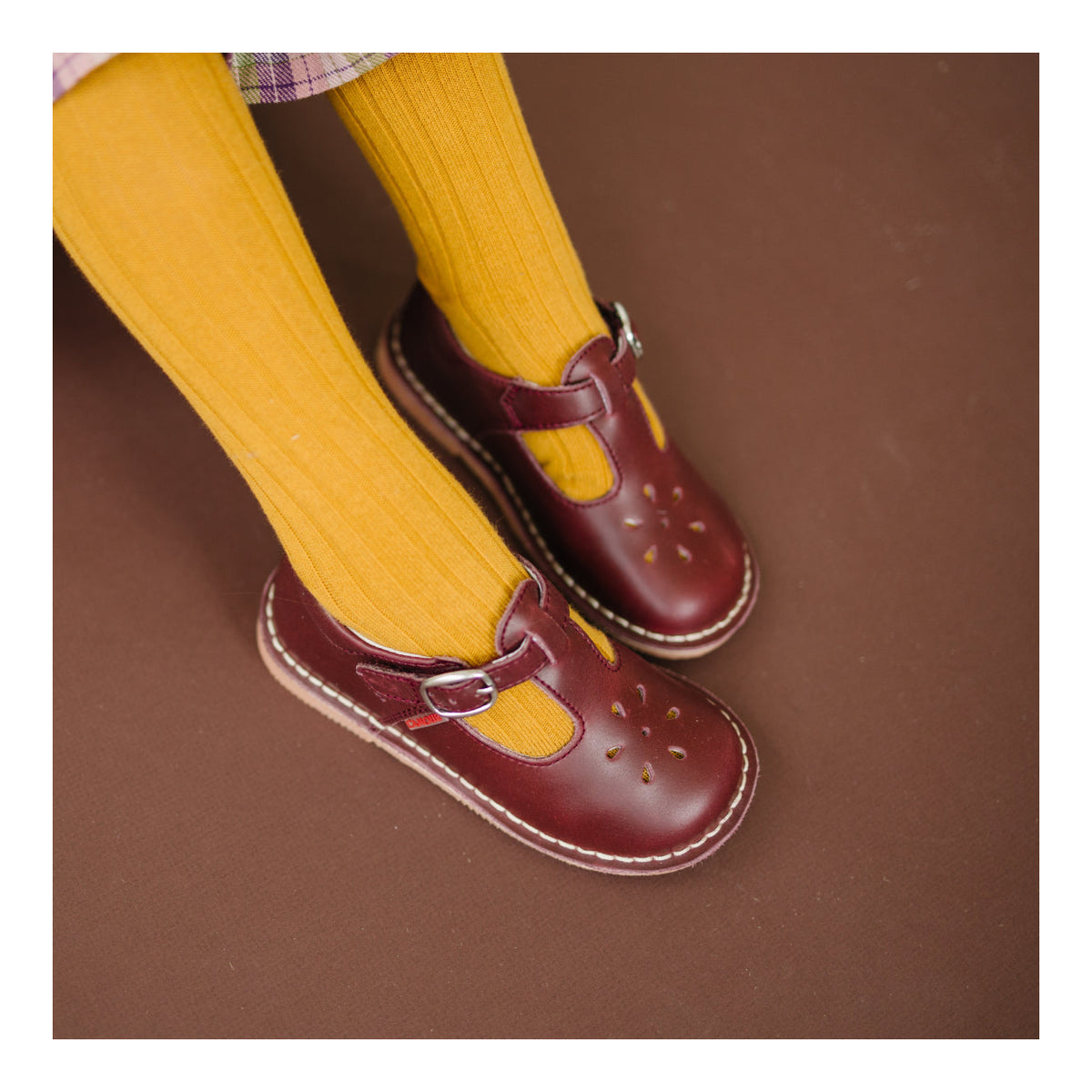 Joy Waxed Leather T-strap Mary Jane