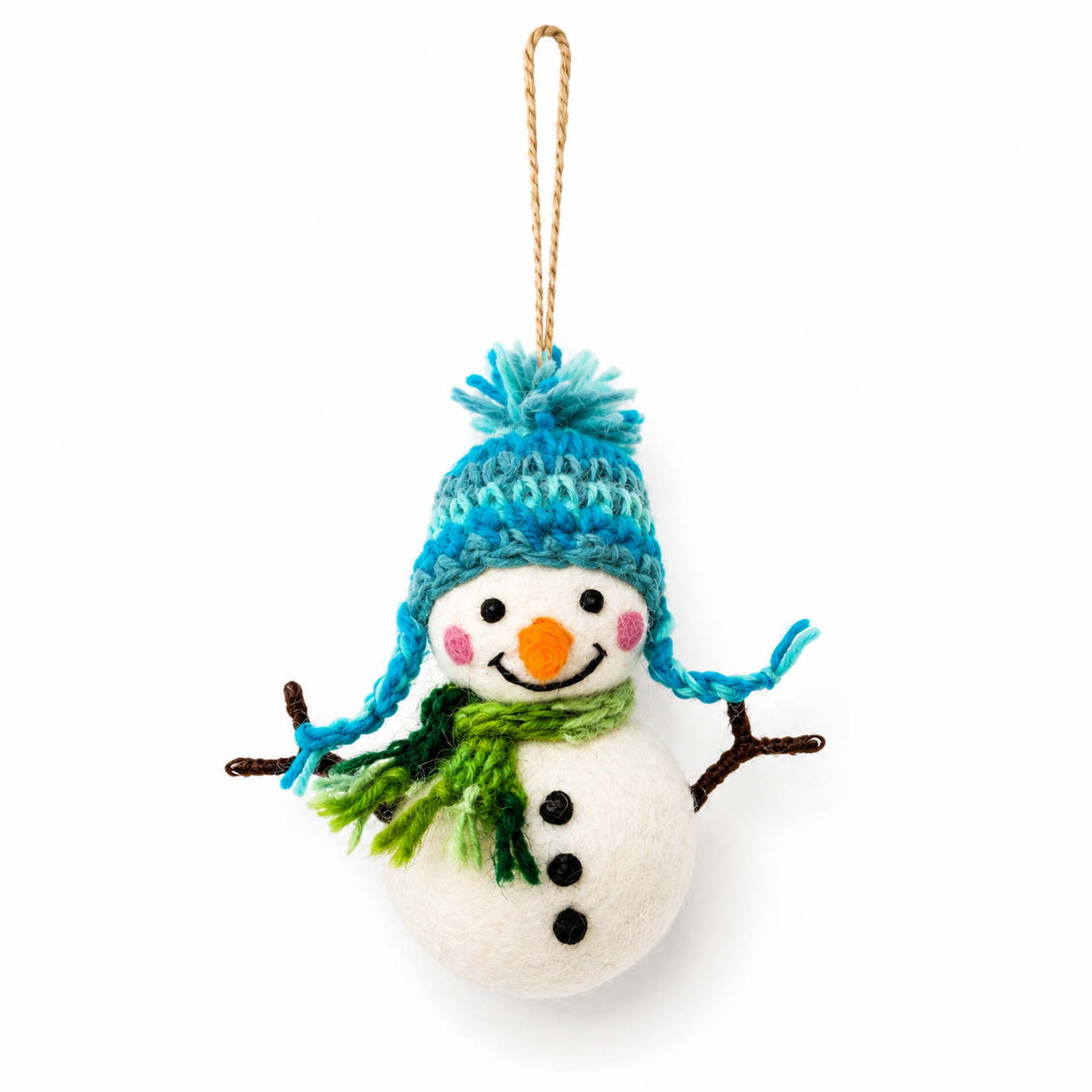 Snowman Ornament With Weaving Hat