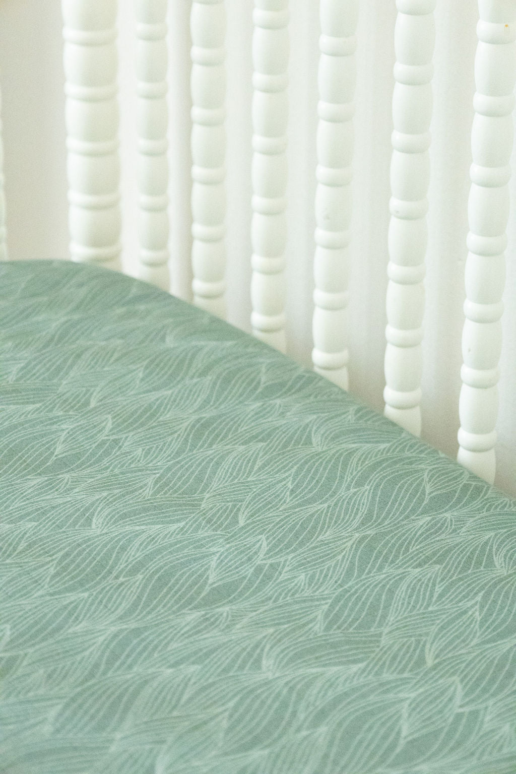 Organic Bamboo Blend Crib Sheet In Beanstalk